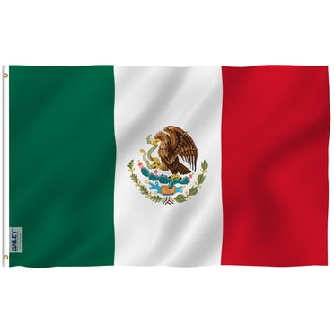 Anley Fly Breeze 90 x 150 cm Bandera México - Colores Vivos y Resistentes a Rayos UVA - Bordes Reforzados con Lona y Doble Costura - Mexicana MX Nacional Banderas Poliéster con Ojales de Latón