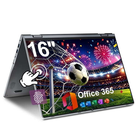 Jumper 16in 2 in 1 Laptop Touchscreen Windows 11, 16GB DDR4 640GB ROM Laptops Convertible Tablet Computer, 4-Core Intel Celeron Processor, 360° Flip, 1yr Office 365 Free