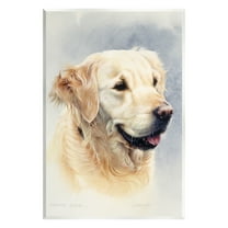 Stupell Industries Golden Retriever Smiling Portrait Animals & Insects Painting Unframed Art Print Wall Art
