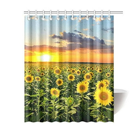 Mkhert Sunflowers Shower Curtain Bath Waterproof Fabric Mkhert Sunflowers Shower Curtain Bath Waterproof Fabric Polyester Curtains 60x72 Inch
