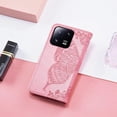 thumbnail image 4 of for Xiaomi 13 Pro (Not 13) Wallet Case for Women Girls, Shiny Butterfly Flower PU Leather Cover with Card Slot Holder Flip Phone Case for Xiaomi 13 Pro Rhinestone Pink, 4 of 18