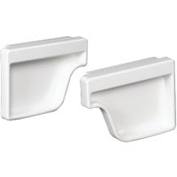 Amerimax 5 In. Traditional K-Style White Vinyl Gutter End Cap, Pair M0611HP