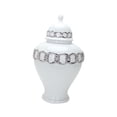 thumbnail image 4 of Jarrón de cerámica con forma de tarro de jengibre de porcelana, para flores, con tapa decorativa. 26cmx45cm, 4 of 9