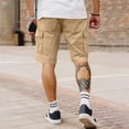 thumbnail image 3 of Dresfit Men's Cargo Shorts Drawstring Baggy Shorts 2026 Summer Elastic Waist Knee Length Running Short Pants Loose Stretch Hiking Bottoms with Pockets L, 3 of 3