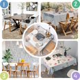 thumbnail image 4 of Blue Boho Abstract and Plant Pattern Square Tablecloth,Waterproof Square Table Cover,Wipeable Spillproof Washable Table Cover for Home Kitchen Party Decor 60"x60"(152x152cm), 4 of 6