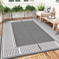 thumbnail image 4 of Reversible Patio Mat – Waterproof Plastic Straw – Washable, Non-Shedding & UV Resistant – Porch, Deck, Balcony, Backyard, Camping & RV – Outdoor Rug, 4 of 8