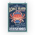 thumbnail image 2 of Lopez Island, Washington, Dungeness Crab Vintage Sign (12x18 Wall Art Poster, Room Decor), 2 of 3