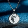 thumbnail image 2 of Nefertiti Stainless Steel Necklace Ancient Egypt Engraved Queen Charm Jewelry, 2 of 5