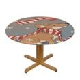 thumbnail image 3 of HAOXIT Christmas Hedgehogs Gift Table Cloth Round Reusable Tablecloth  Waterproof Outdoor Tablecloth Table Cover for Kitchen Party Picnic Dining Decor 46-50, 3 of 8