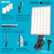 Bower Clip-on Snap Light for Streaming, Selfies & Remote Work - USB-C, 8-Level Brightness, Black