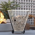 thumbnail image 3 of Black 31 Pouces Mobile Firewood Rack with Casters - Porte-Bûches Intérieur/extérieur pour Cheminée et Outils - Rangement en Acier Robuste pour Bois, 3 of 7