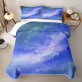 thumbnail image 2 of jejeloiu Blue Purple Galaxy Star Twin Quilt Set Kids,Dreamy Magical Sky Pattern Twin Coverlet Set For Girls,2pcs, 2 of 7