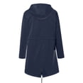 thumbnail image 3 of UTTOASFAY Coat Women's Solid Rain Jacket Outdoor Jackets Hooded Raincoat Windproof Navy 16(XXXXL), 3 of 4