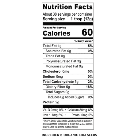 Chosen Foods Organic Chia Seeds, 1.0 Lb