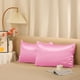 thumbnail image 4 of Juego de fundas de almohada de satén tejido de 2 con cierre de sobre estándar rosa, 4 of 4