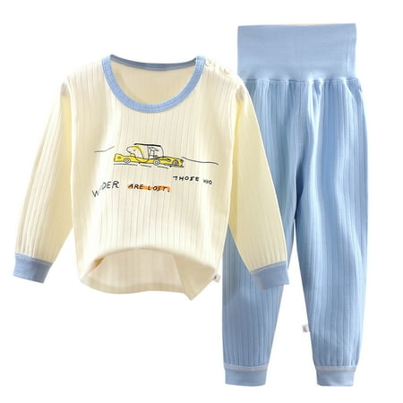 

Toddler Girl Outfits Dressy Toddler Girls Boys Baby Soft Pajamas Toddler Cartoon Prints Hight Waist Long Sleeve Kid Sleepwear Sets Toddler Fall Clothes Blue 2-3 Years