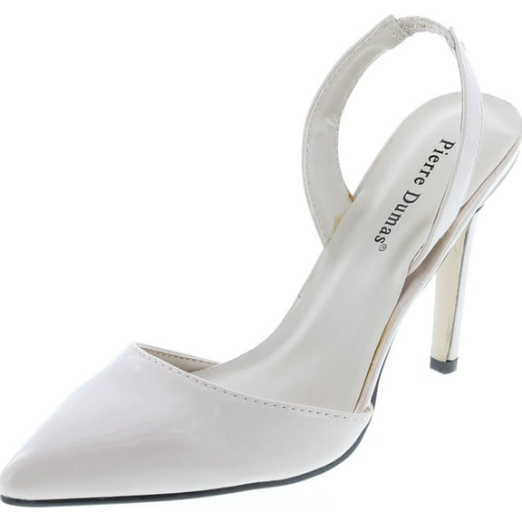 Pierre Dumas Women's Cherry-4 Vegan Leather Pointed-Toe D'Orsay Slingback Dress Pump Stiletto Heels
