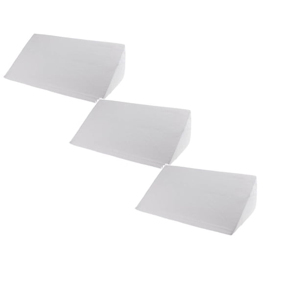 3pcs Mbxmh White Orthopedic Bed Wedge Pillow Set - Multi-Level Inclined Support for Head, Back, Knees to Aid Breathing, Circulation, and Post-Surgery Recovery