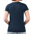 thumbnail image 2 of Women's G-III 4Her by Carl Banks Navy Winnipeg Jets Super-Slim Fit Lightweight Flower Logo V-Neck T-Shirt, 2 of 2