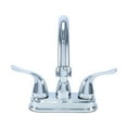 thumbnail image 2 of Hybrid Metal Double Handle High Arc Deck Faucet with Pop-up, Washerless Cartridge, Chrome Finish, 2 of 6