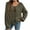Army Green, variant on ​Women's Thermal Knit Sweater - Lace Up Front Long Sleeve Relaxed Fit for Semi Formal & Casual​