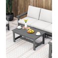 thumbnail image 2 of SSyao HDPE Outdoor Coffee Table, All-Weather Rectangular Patio Side Table, Heavy Duty Weather-Resistant Balcony Table for Poolside, Deck, Garden, Backyard Furniture,Leaden Grey 1pack, 2 of 7