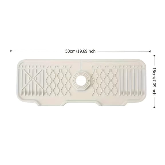 Non-slip silicone faucet splash pad, 5° tilt design, easy to clean and foldable, suitable for kitchen, bathroom and RV