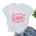 thumbnail image 6 of Jsaierl Women's Valentines Day Shirts Sweet Love Heart Graphic Tees Work Short Sleeve Blouse Round Neck Tunic T-shirt Tops Womens Fashion, 6 of 6