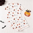thumbnail image 2 of LILIYA Halloween Pajama Sets 2 Piece Ghost Pumpkin Print Shirts and Shorts Button Down Short Sleeve Sleepwear Cozy Outfit for Everyday Comfort 7-8 Years, 2 of 10