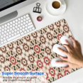 thumbnail image 4 of Long Mouse Pads for Desk,Brown Geometric Flower Diamond Pattern Desk Mats on Top Of Desks, Desk Mouse Pad Extra Large with 3mm Non-Slip Base and Stitched Edge for Gaming,Office,Work,Home 35.4"x15.7", 4 of 6