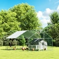 thumbnail image 2 of PawHut Large Metal Chicken Coop with Waterproof Cover, 9.8 x 13.1 x 6.4 ft, 2 of 10