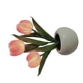 thumbnail image 2 of Lámpara de noche con forma de tulipán, luz suave, exquisita cerámica, lámpara de mesa con forma de flor de PU para librerías, cafeterías, funciona con pilas, base de cerámica, color rosa, 2 of 12
