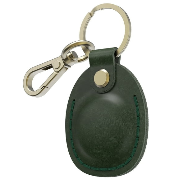 Vena Genuine Leather Case for Apple AirTag Holder Keychain Cover, Green