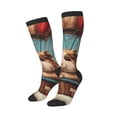 thumbnail image 2 of Vsdgher Hot Air Balloon Guinea Pig Print Thigh High Socks Extra Long Stretchy Sock Women Over Knee High Opaque Stocking Daily Wear, 2 of 5