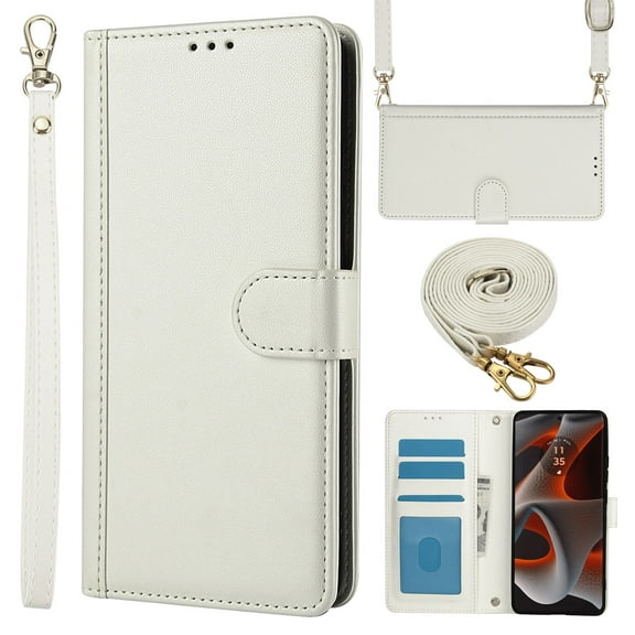 For Moto G 5G 2024 Flip Walle Phone Case, with Magnetic Flip Cover and RFID Shielded PU Leather Shockproof Wrist Strap Phone Case