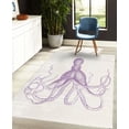 thumbnail image 4 of Octopus Decorative Rug, Monochrome Marine Animal Tentacles in Sketch Subaquatic Life Art, Quality Carpet for Bedroom Dorm and Living Room, 6 Sizes, Pale Lilac, by Ambesonne, 4 of 4