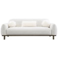 thumbnail image 2 of Furniture of America Ellita Mid-Century Modern Chenille OEKO-TEX Certified Sofa with Faux Fur Pillows, Oat, 2 of 13