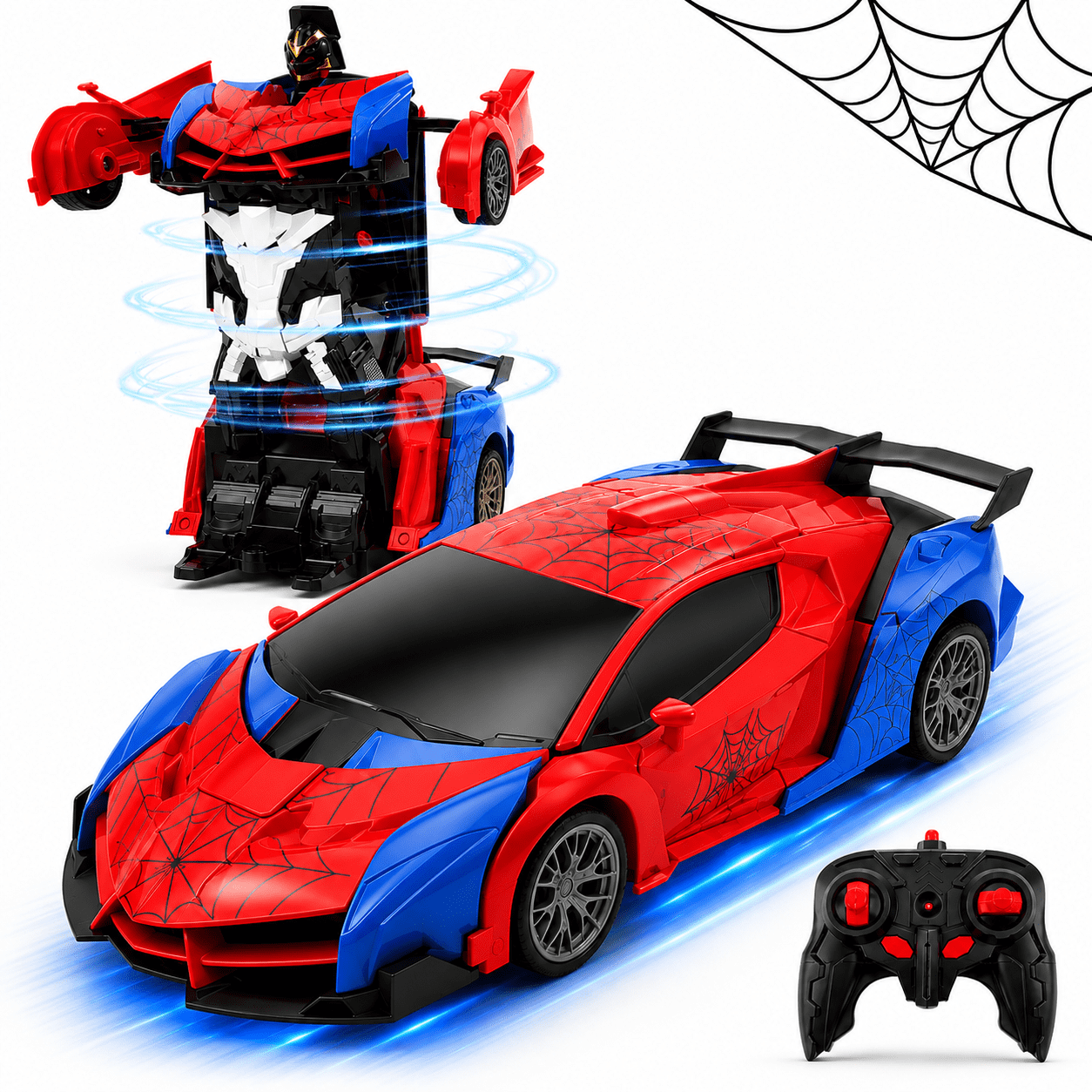 JoyStone Transforming RC Car for Kids 2-in-1 Robot and Stunt Car with One-Key Conversion 2.4GHz Remote Control Car with Lights Robot Toys Birthday Gifts for Boys Girls