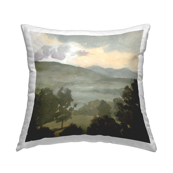 Stupell Industries Rural Hills Landscape Square Decorative Printed Throw Pillow, 18 x 18
