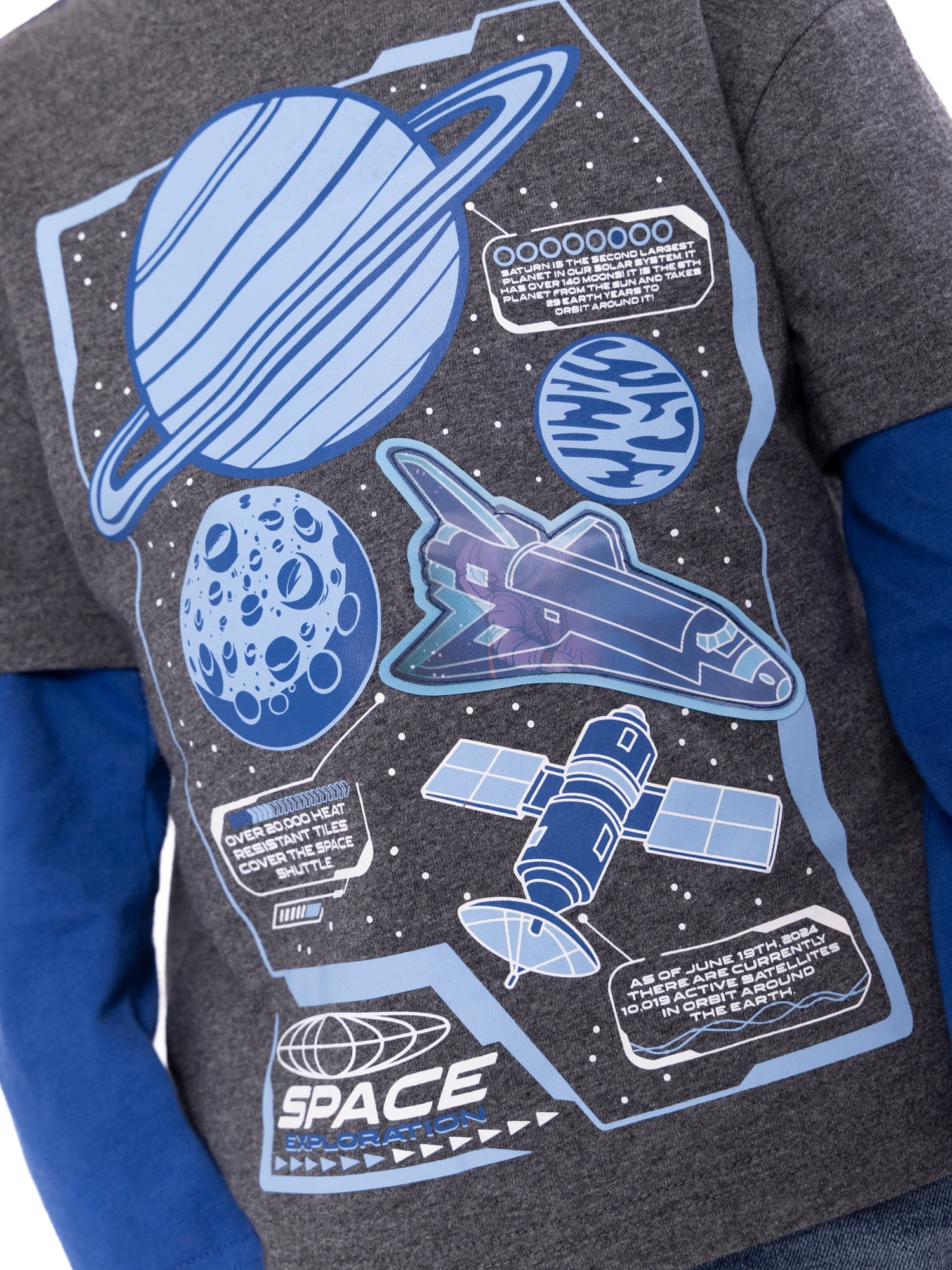 Wonder Nation Toddler Boys Hangdown Graphic Tee with Long Sleeves, Sizes 12M-5T