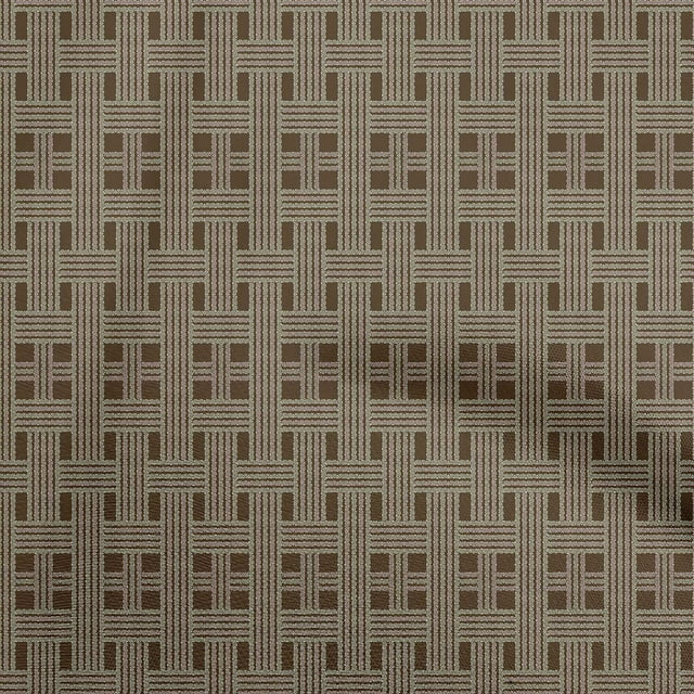 oneOone Viscose Jersey Brown Fabric Check Sewing Craft Projects Fabric Prints By Yard 60 Inch Wide