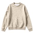 thumbnail image 4 of Kids Leopard Print Crew Neck Sweatshirt Boys Girls Long Sleeve No Hood Pullover Top Soft Loose Fit Casual Sweatshirt for Autumn Winter Campus Outdoor Daily Wear(Beige,3-4 Years), 4 of 4