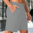 thumbnail image 2 of FRSASU Men's Solid Color Casual Work Pants with Side Pockets Length Half Shorts Pants Gray, 2 of 6