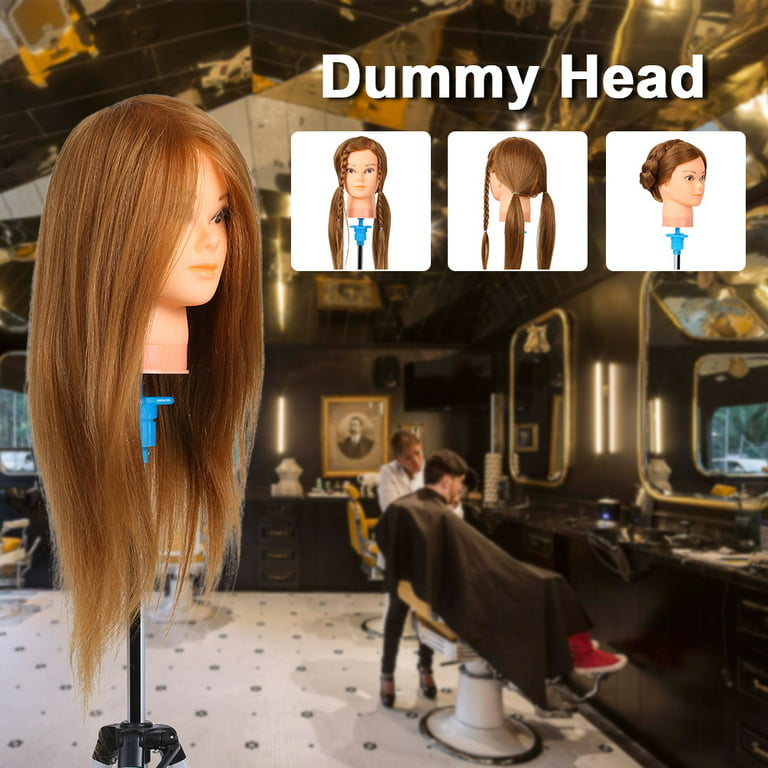 Blonde Mannequin Head Human Hair With Stand Hairdressers Practice Training  Head