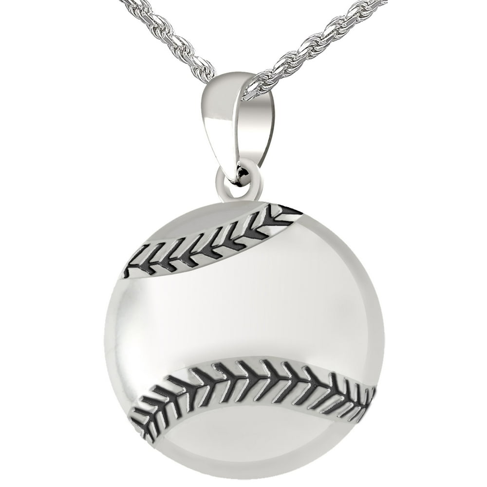 US Jewels and Gems 0.925 Sterling Silver 3D Small Baseball Sport Ball