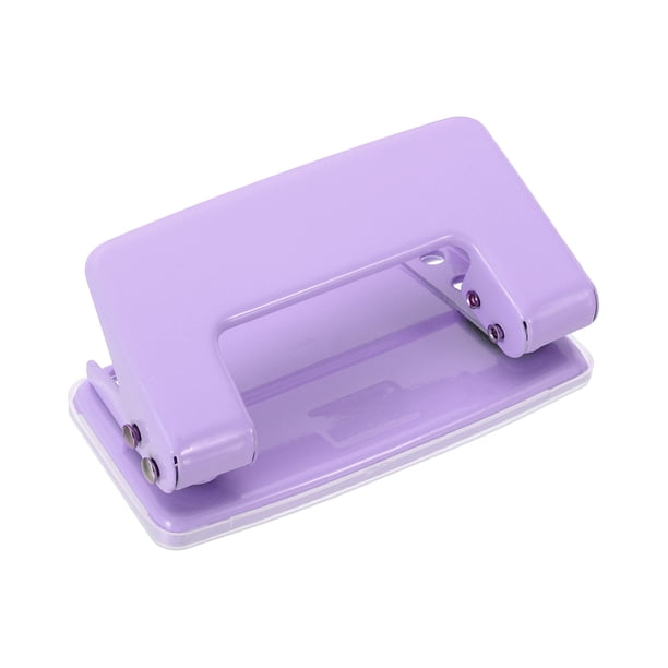Uxcell 1/4" 2 agujeros perforadora de papel perforadora de metal capacidad de 8 hojas color púrpura