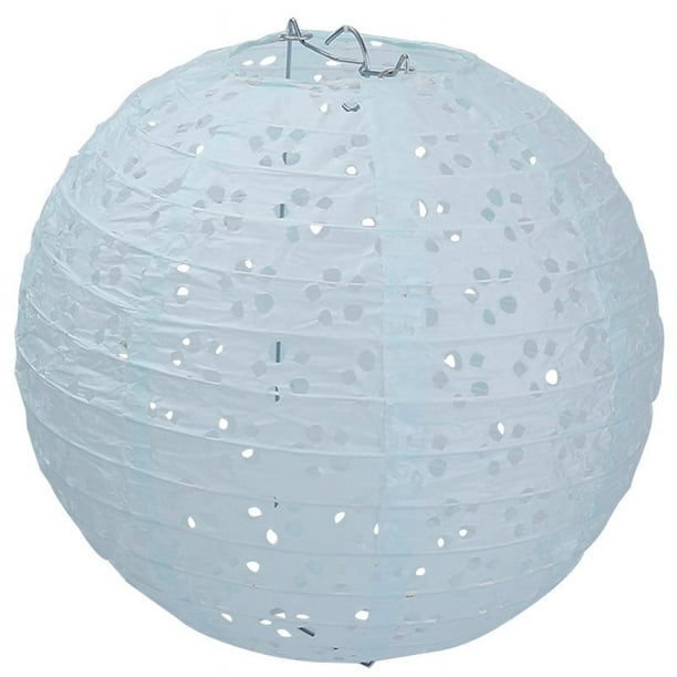 Nvzi faroles de papel redondos de 7,87 pulgadas para decoración del hogar, restaurante, iglesia, boda,lámparas colgantes de papel japonesas chinas, azul claro