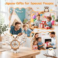 3D Wooden Puzzle Clock Model Kit, Snowy Owl Design, Adult Assembly ...