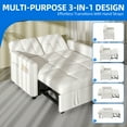 thumbnail image 4 of Dextrus 55" Modern Convertible Sofa Bed with Pull Out Bed, Upholstered Loveseat Sofa Couch with Adjustable Backrest, White, 4 of 10