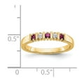 thumbnail image 3 of 14K Yellow Gold Ring Band Wedding Diamond Round Ruby Red, Size 8, 3 of 3
